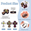 9Pcs 3 Colors Cross with Flower Silicone Focal Beads SIL-TA0001-96-3