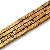 Electroplated Natural Lava Rock Beads Strands G-A256-B01-02B-1