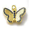Rack Plating Brass Micro Pave Cubic Zirconia Pendant KK-H485-07G-02-1