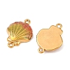 304 Stainless Steel Enamel Shell Shape Connector Charms STAS-C150-07G-2