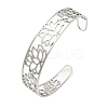 Lotus 304 Stainless Steel Open Cuff Bangle for Woman LS-BJEW-M112-01P-1