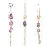 3Pcs 3 Style Irregular Gemstone Hanging Pendant Decoration HJEW-EL0001-08-1