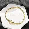 Brass Micro Pave Clear Cubic Zirconia Link Bracelets BJEW-S158-15G-1