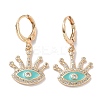 Real 18K Gold Plated Brass Dangle Leverback Earrings EJEW-L269-009G-01-1
