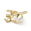 Real 18K Gold Plated Rack Plating Brass Micro Pave Clear Cubic Zirconia Pendants KK-C015-15G-04-2