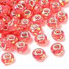 Transparent Resin Rondelle European Beads RESI-S023-08-1