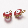Golden Tone Brass Enamel Charms X-KK-Q571-05G-2