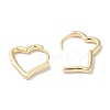 Heart Brass Hoop Earrings for Women EJEW-U008-16G-2