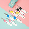 PU Leather & Cotton Name Marker Keychain AJEW-WH0514-030-4