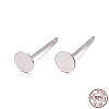 Anti-Tarnish Rhodium Plated 925 Sterling Silver Earrings Findings STER-P032-15-4mm-6