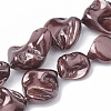 Shell Pearl Beads Strands X-BSHE-Q031-15B-2