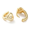 Brass Micro Pave Clear Cubic Zirconia Hoop Earrings EJEW-C121-12G-2