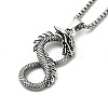 Alloy Dragon Infinity Pandant Necklace with Box Chains LS-NJEW-K245-008-2