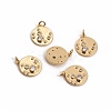 Brass Micro Pave Clear Cubic Zirconia Pendants ZIRC-L091-034G-1