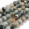 Natural Tree Agate Frosted Agate Round Gemstone Beads Strands G-O151-01-6mm-2