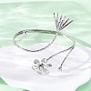 Flower Alloy Arm Cuff Bangles for Girl Women LS-AJEW-A063-01G-P-3