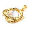 Brass Micro Pave Cubic Pendants KK-M099-03G-2