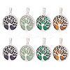 8Pcs 4 Styles Natural & Synthetic Mixed Gemstone Pendants G-PH0002-39P-1