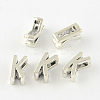 Antique Silver Plated Alloy Letter Slide Charms X-TIBEP-S296-K-RS-1