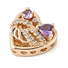 Brass Micro Pave Cubic Zirconia Beads KK-K297-32G-02-2