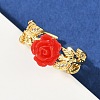 Flower Resin Cuff Rings RJEW-P155-01A-G-3