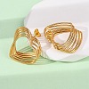 304 Stainless Steel Multilayer Heart Stud Earrings EJEW-L304-06G-3