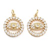 Brass Pave Cubic Zirconia Pendants KK-U009-10C-G-1