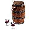 Wood & Alloy & Resin Red Wine Barrel & Wine Glass & Faucet Set DJEW-WH0050-23A-1