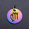 Rainbow Color Ion Plating(IP) 201 Stainless Steel Charms STAS-Q201-JN166-6-1