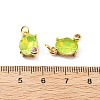 Oval Brass Micro Pave Cubic Zirconia Pendants KK-L237-020G-4