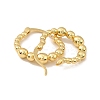 Rack Plating Brass Beaded Oval Hoop Earrings for Women LS-EJEW-M209-05G-2