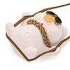 Cute Gesso Swinging Pig Pendant Decorations HJEW-A008-01B-2