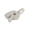 Brass Micro Pave Clear Cubic Zirconia Pendants KK-B099-01P-R-2
