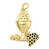 Rack Plating Brass Enamel Pendants KK-U029-14G-1