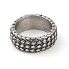 Steampunk Style 304 Stainless Steel Wide Band Rings RJEW-R316-01AS-A-2