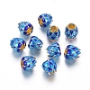 Golden Plated Alloy European Beads MPDL-L029-Q01-G-1