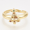 Brass Cubic Zirconia Pendants & Stud Earrings & Adjustable Rings Jewelry Sets SJEW-S043-05-2