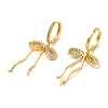 Brass Micro Pave Clear Cubic Zirconia Huggie Hoop Earrings for Women EJEW-A040-11G-2