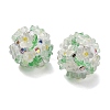 Polymer Clay Rhinestone Beads with Resin X-RESI-Z045-06-2