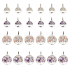 24Pcs 4 Styles Natural Amethyst & Rose Quartz Chip Alloy European Dangle Charms G-HY0001-17-1