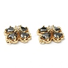 Brass Pave Clear Cubic Zirconia Connector Charms KK-B072-09G-3