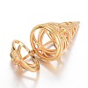 Hollow Brass Cone Cage Pendants KK-E671-27G-2