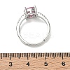 Brass & Round Cubic Zirconia Finger Rings CU-CBA7E55-19P-01-5