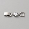 Extender Clasps Brass Cubic Zirconia Fold Over Extension Clasps Golden and Platinum Watch Band Extension Clasps  KK-WH20004-02A-P-1