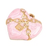 Valentine's Day 304 Stainless Steel Enamel Pendants STAS-E524-06A-G-2
