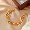 304 Stainless Steel Rolo Chain Bracelets for Women BJEW-C104-01E-G-1