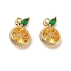 Brass Micro Pave Cubic Zirconia Charms KK-A259-24G-02-1