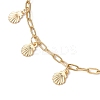 304 Stainless Steel Shell Shape Tassle Paperclip Chain Anklets AJEW-AN00751-4