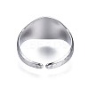 Non-Tarnish 304 Stainless Steel Oval Open Cuff Ring RJEW-T023-54P-2