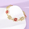 Brass Micro Pave Clear Cubic Zirconia Link Bracelets for Women BJEW-H209-05G-5